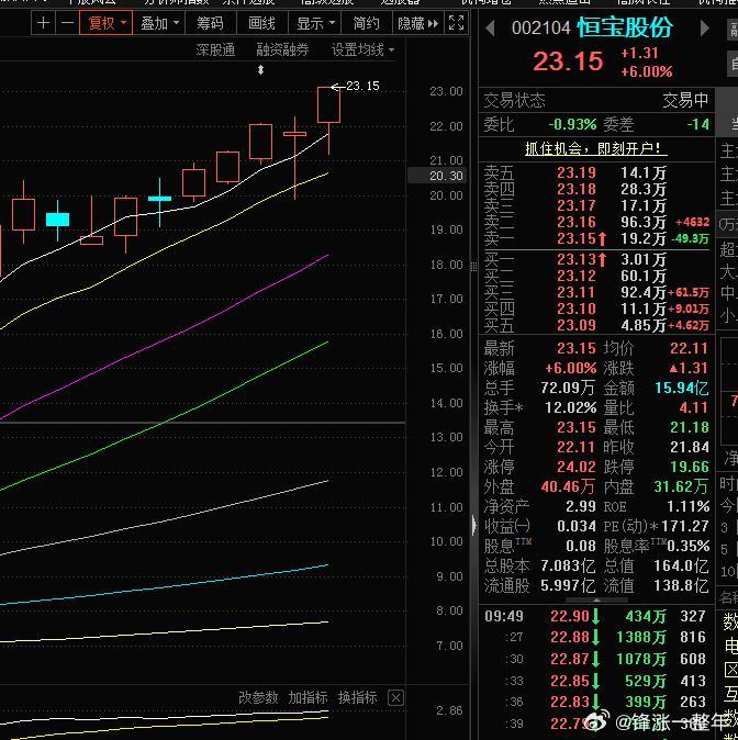 [给力]喜报：昨天水下再度进场的 恒宝股份 大涨啦，恭喜同车的朋友A股 ​​​