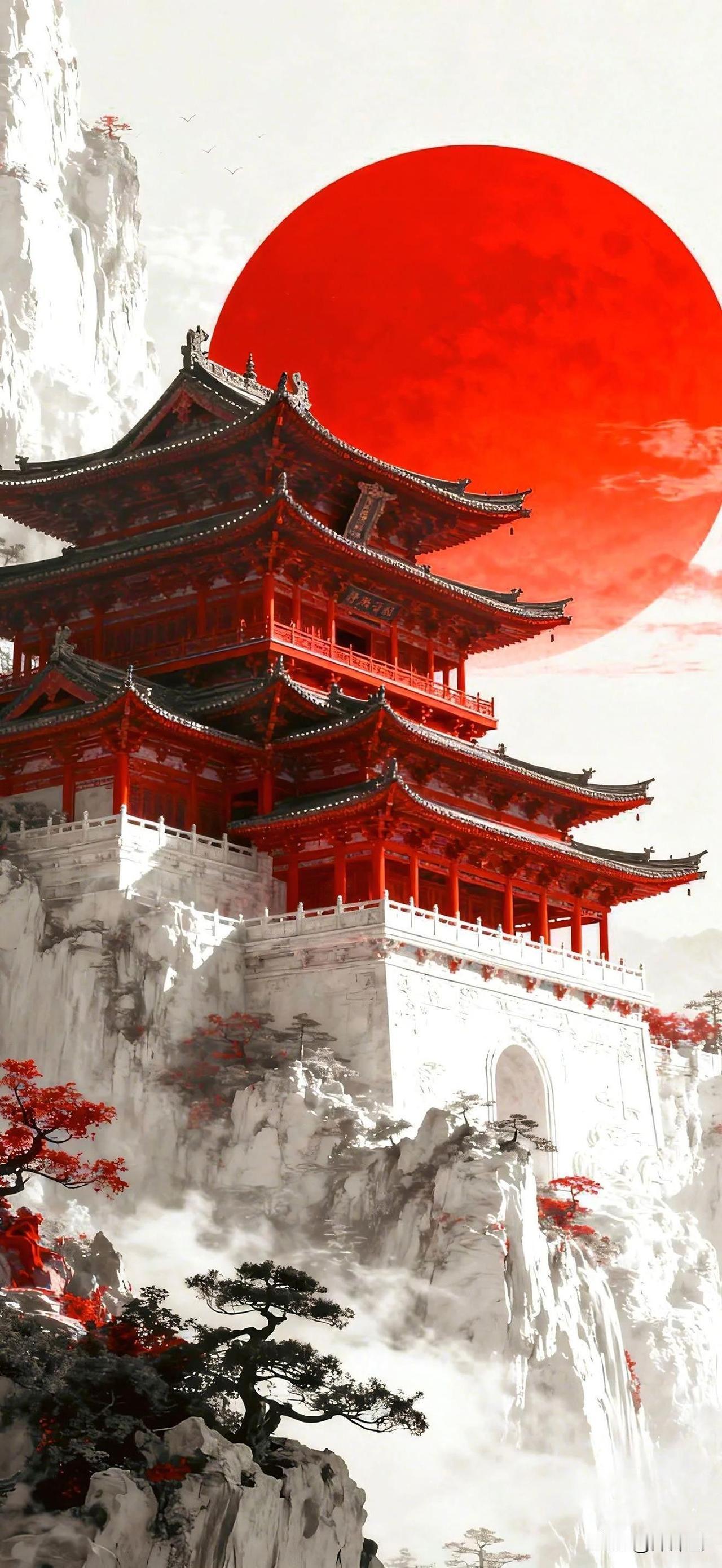 泼墨成山河，红墙映日月！这才是顶流国风｜国风壁纸
当水墨山河撞上故宫红，
这才是