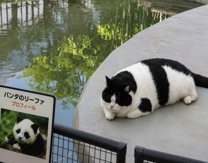 小猫假装自己是熊猫 