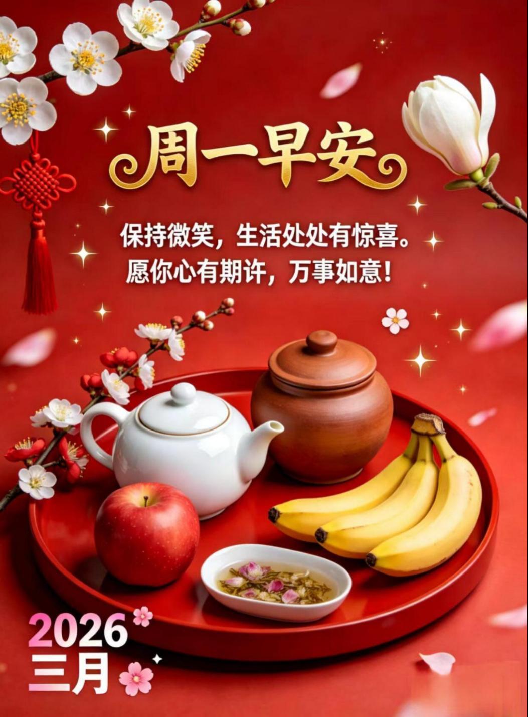 早安！正月廿一。新的一周，愿你心怀热爱，奔赴新程，做事得心应手，生活顺风顺水，福