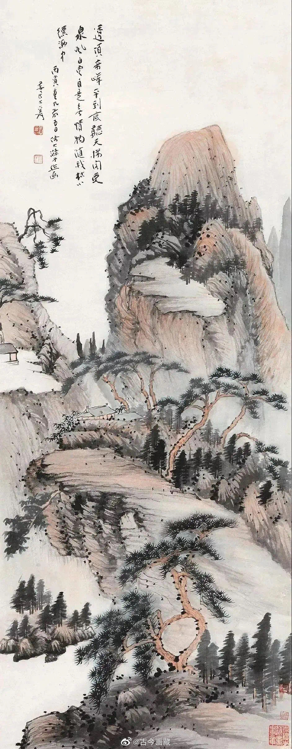 张大千笔下的黄山胜景张大千曾先后三次登上黄山：1927年夏，张大千徒步登上黄山绝