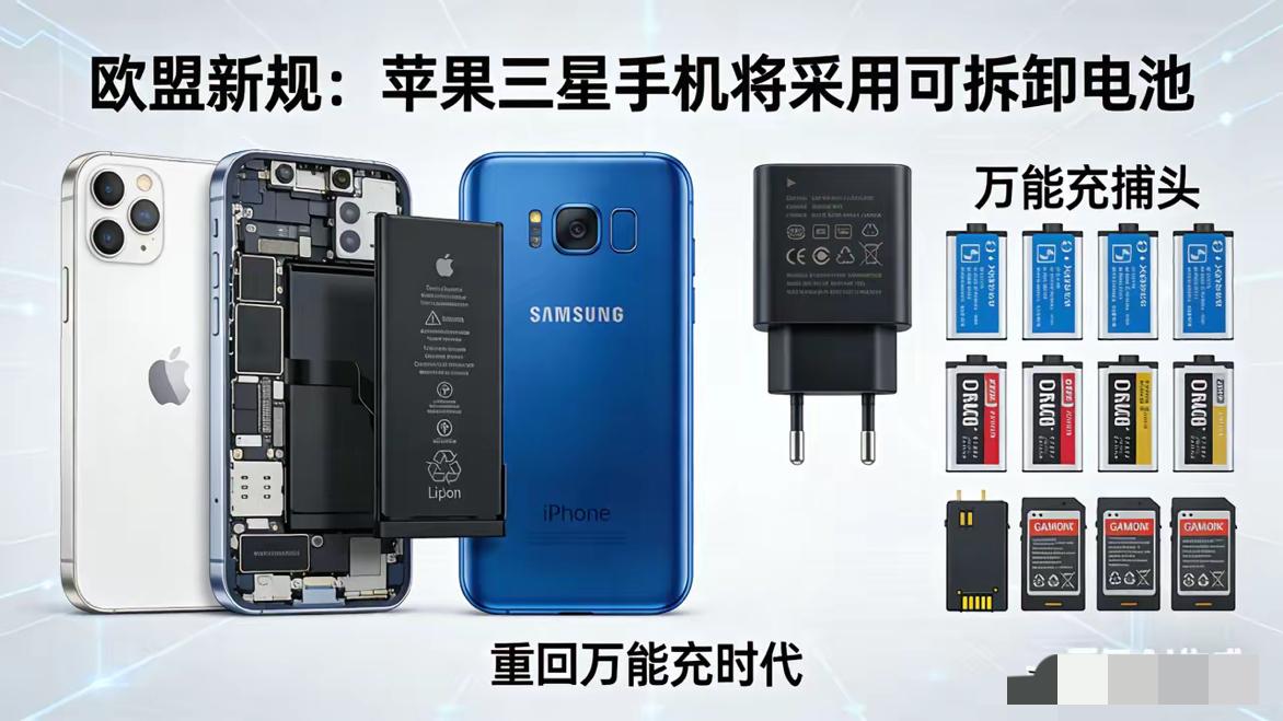 欧盟这波操作真的绝了！一纸新规直接把手机圈掀翻，苹果、三星等巨头连夜改设计，所有