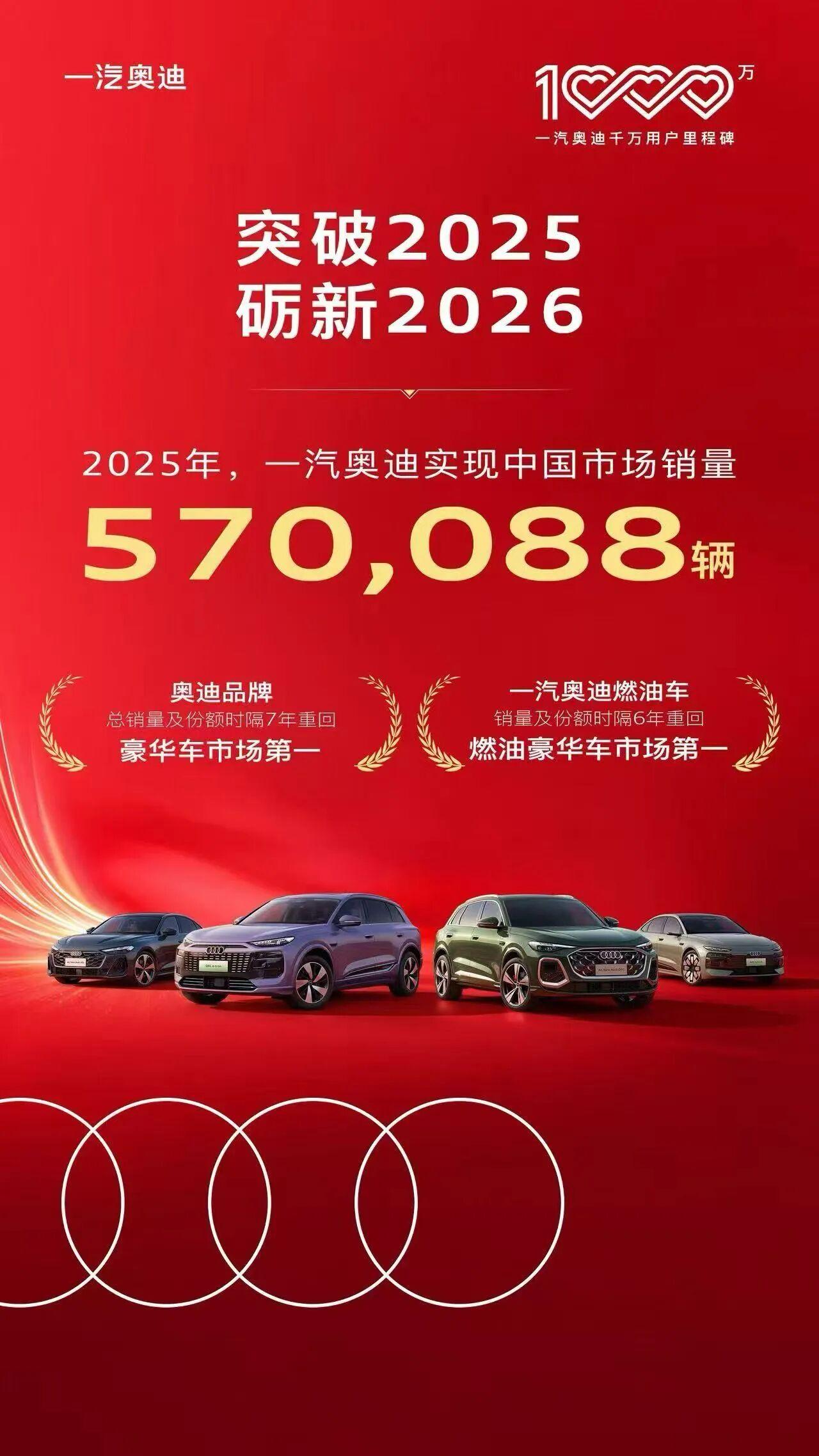 57万，一汽奥迪继续领跑中国豪华车市场