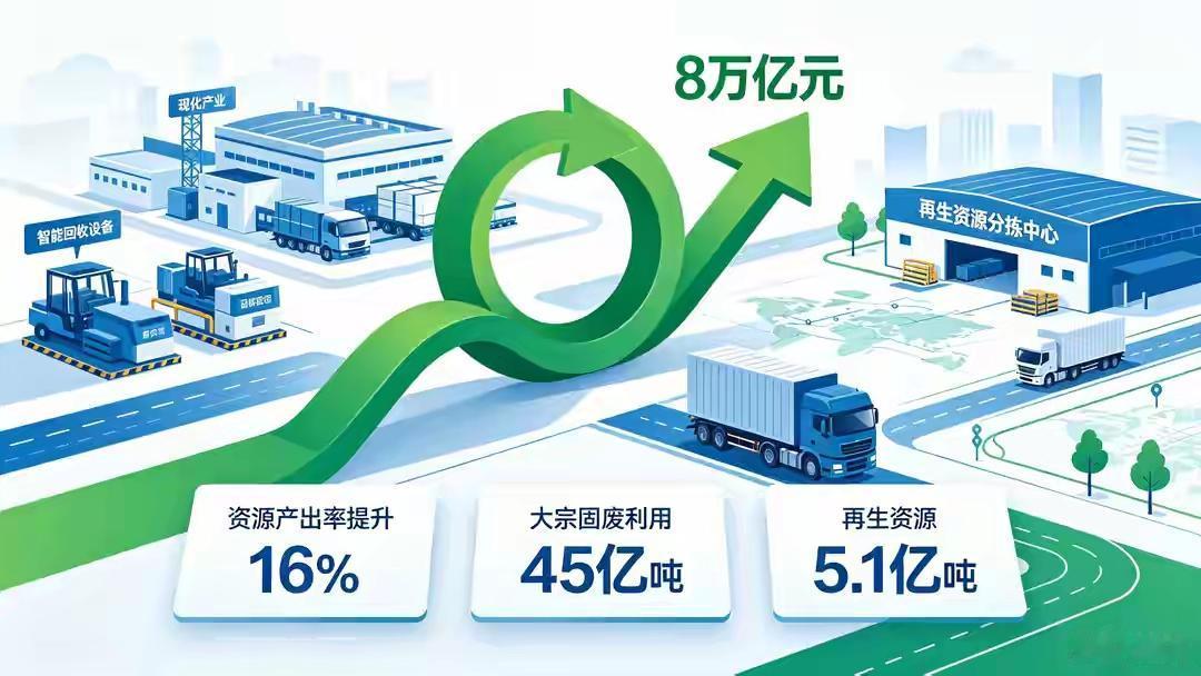 2026年7月3日，国家级十五五循环经济规划正式落地，国家定下2030年8万亿产