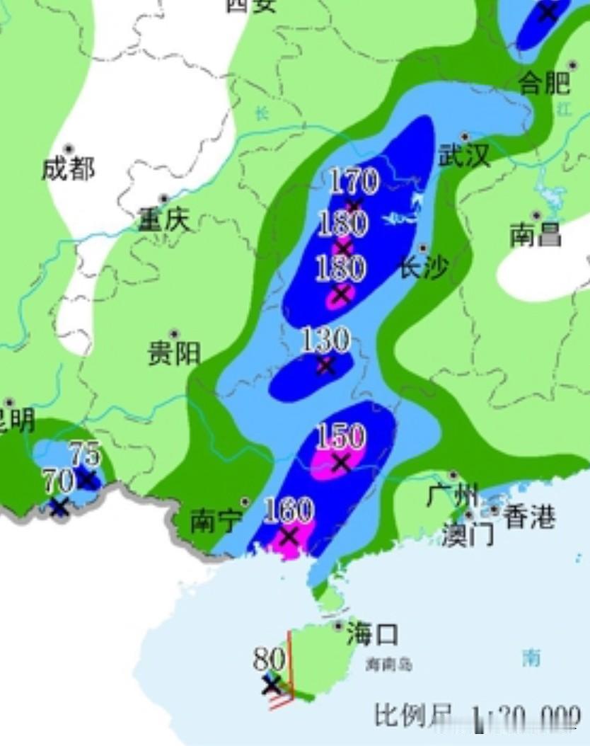 噢！可能是台风从广西要把水汽和大雨吹到湖南了吧？！7月6日，湖南省，大范围大雨倾