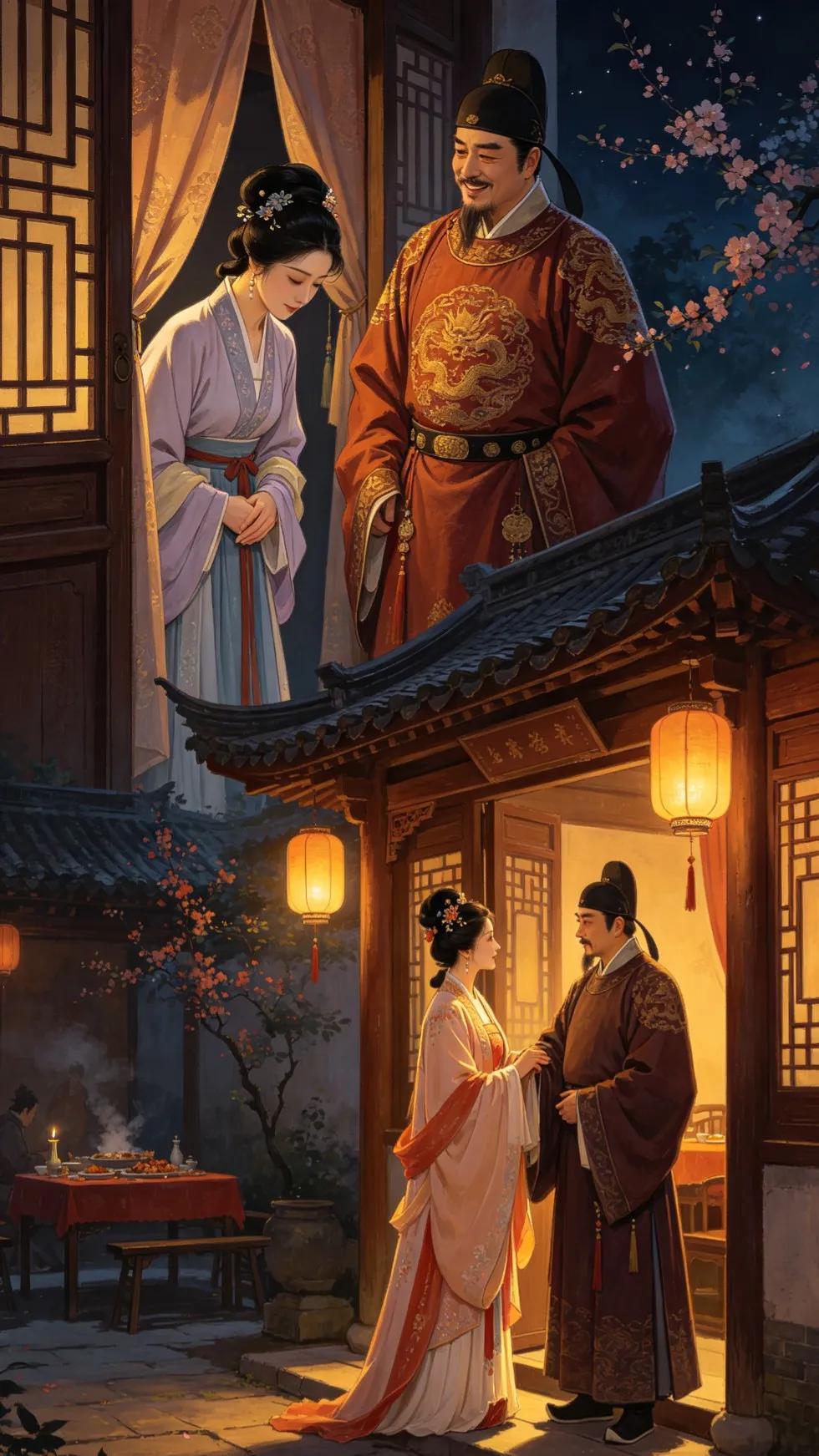潘金莲与李瓶儿之与西门庆勾搭上，恰是一阴一阳，是一组对照。
当初潘金莲与西门庆，