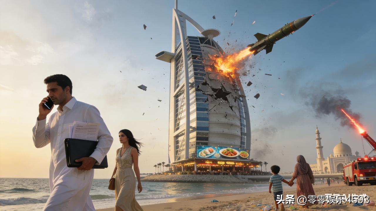 迪拜帆船酒店的清晨本该是金色的，这座 321 米高的七星级建筑像停泊在波斯湾的巨