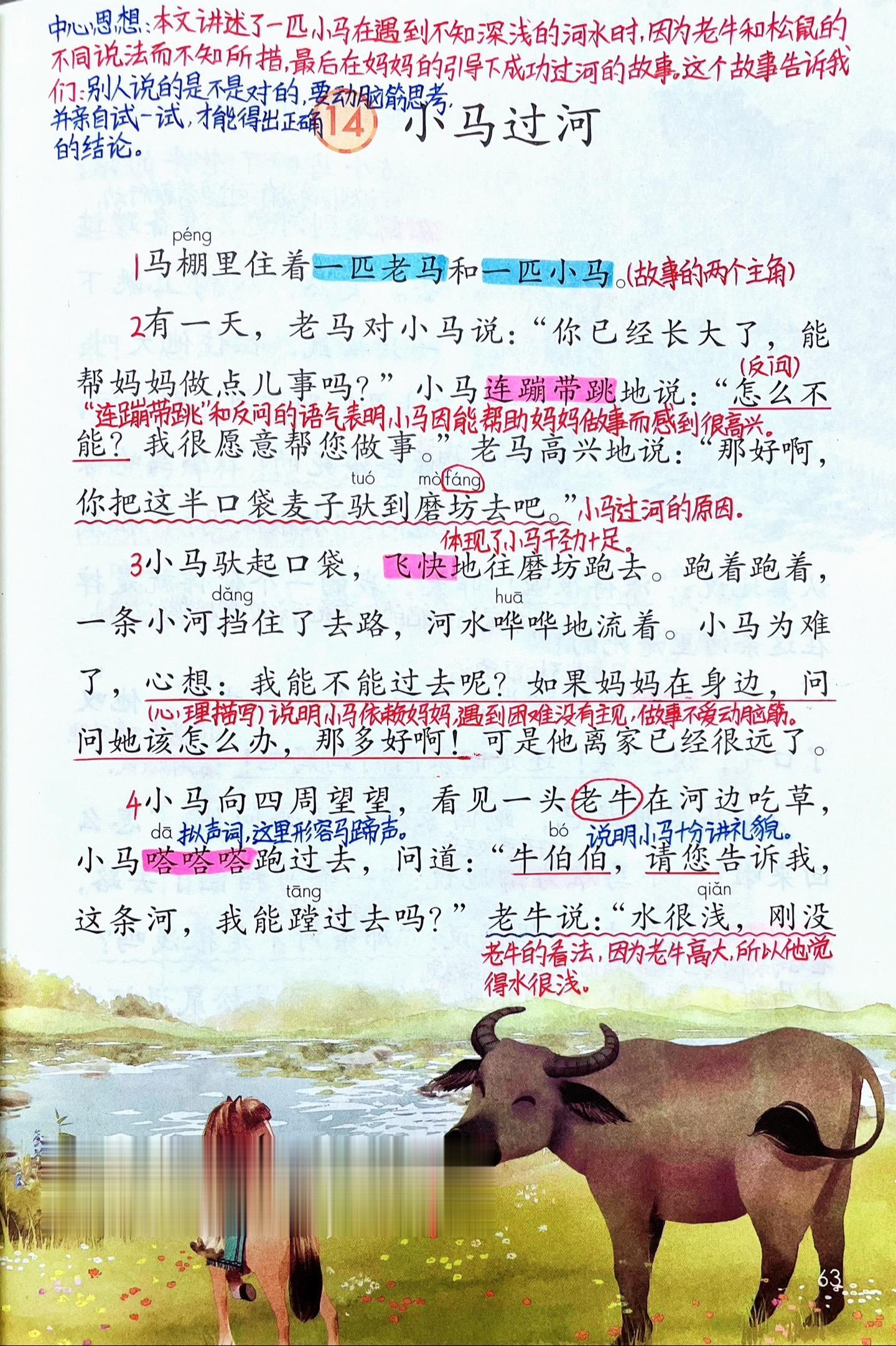 二年级下册语文《小马过河》课堂笔记。