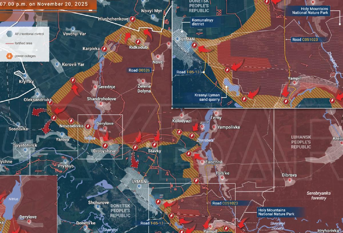 【俄军已经打到了红利曼】

顿巴斯北部局势突变，俄军已经打到了红利曼！综合俄罗斯
