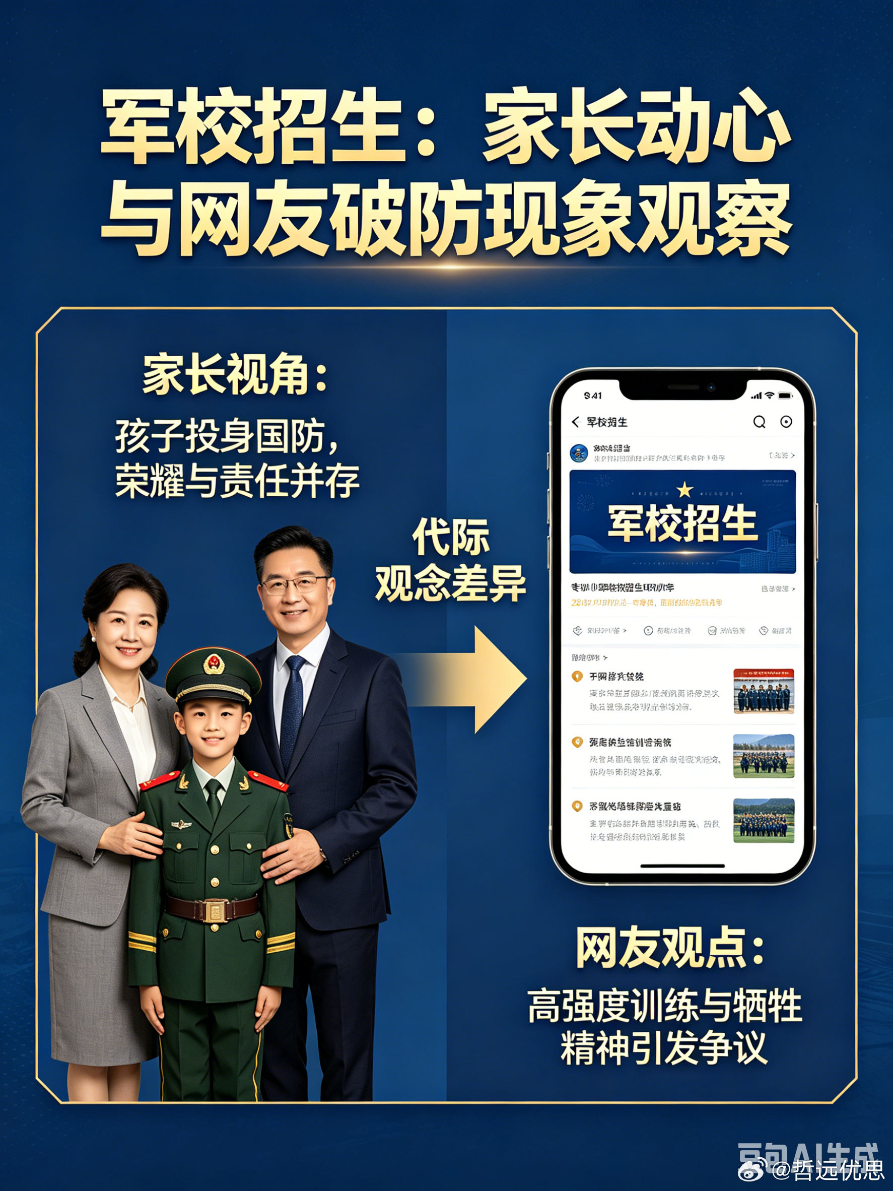 军校招生家长动心网友破防 军校招生季，“免学费、包分配、毕业即军官”的硬核待遇让