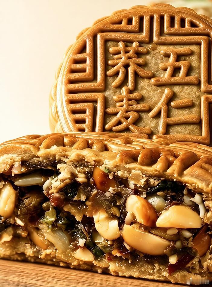 一直想吃早年大块儿的“五仁月饼”，头前买了二十块儿。下午到货，期待中……。 月饼