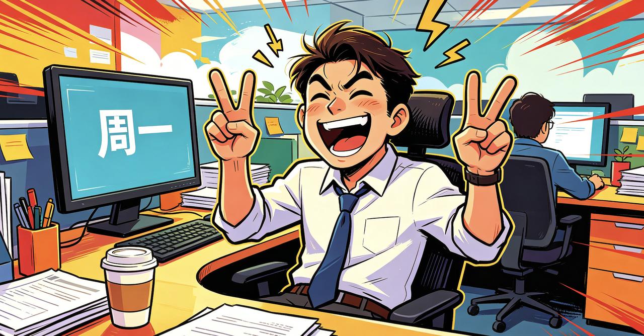 见过爱钱的，没见过这么爱上班的，全公司就他一个人盼着周一！！！
1、下班不走，主