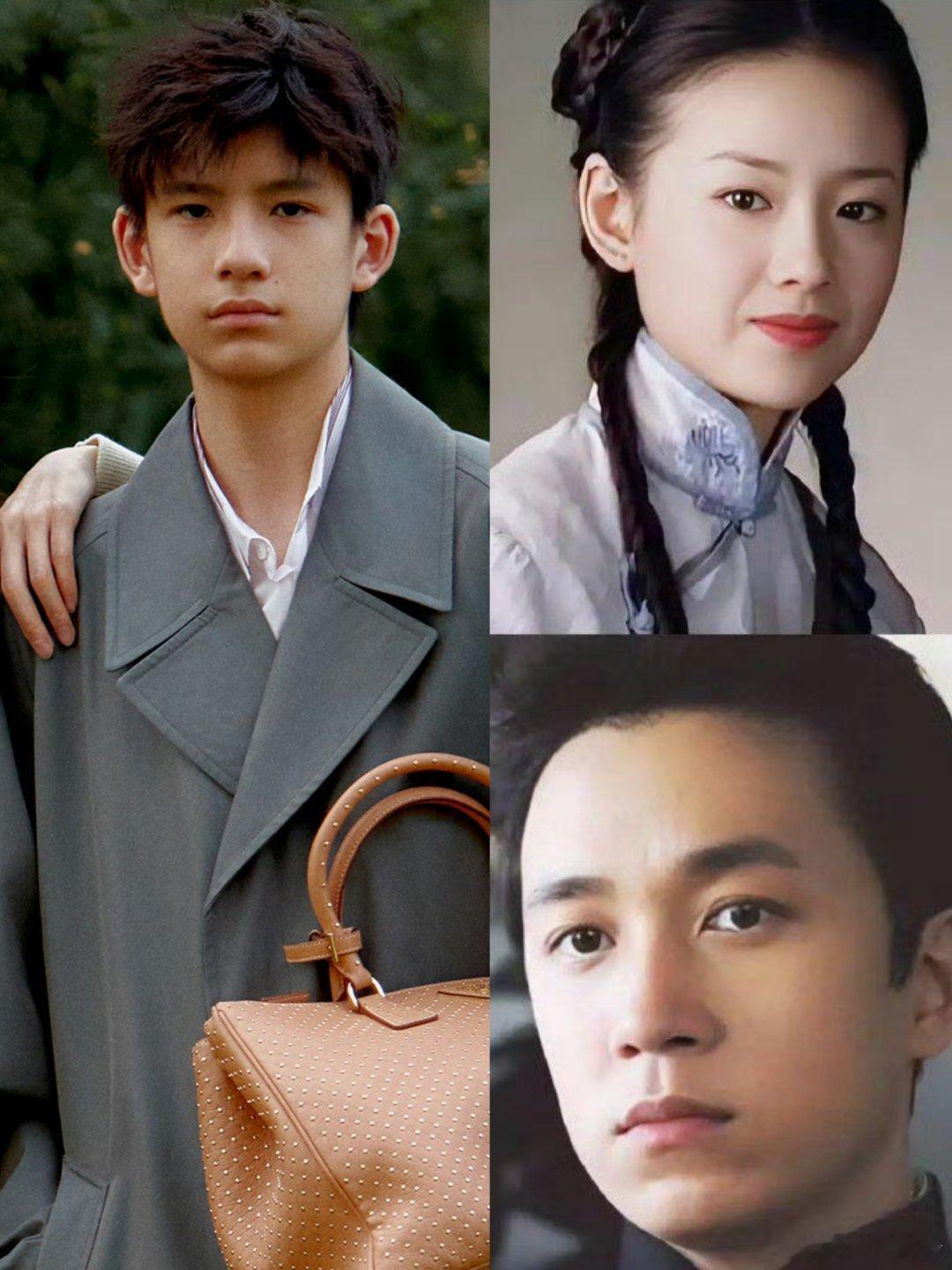 董洁潘粤明儿子基因彩票说实话不如父母年轻时颜值高，董洁现在还能出来还能拍戏也是够