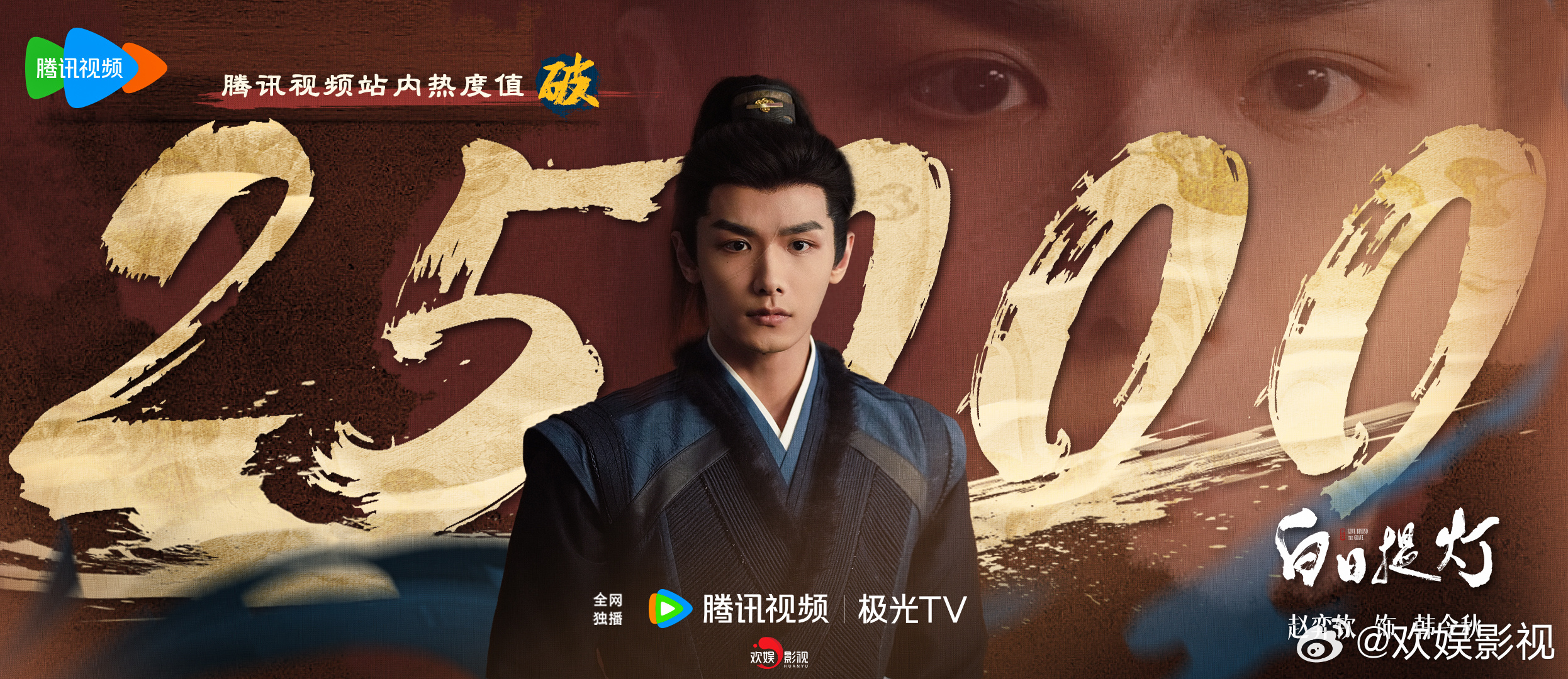 忠心如磐，剑定乾坤。欢娱影视演员特别出演的《白日提灯 》腾讯视频站内热度值破25