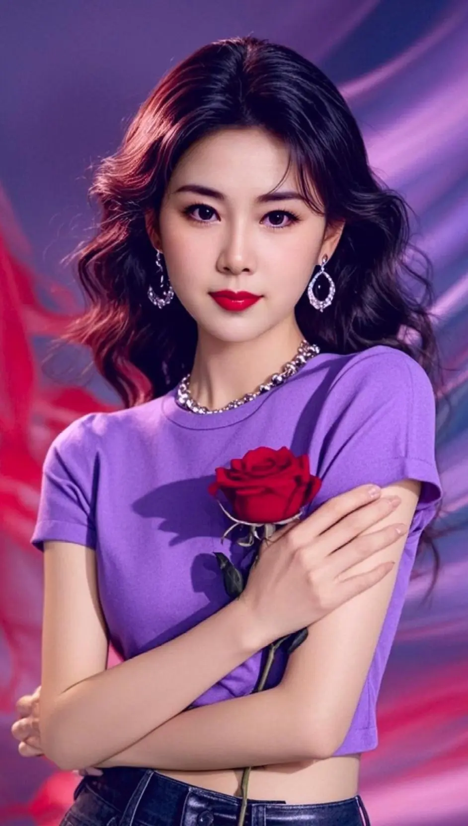 AI紫调氛围感写真 随变ai随便玩