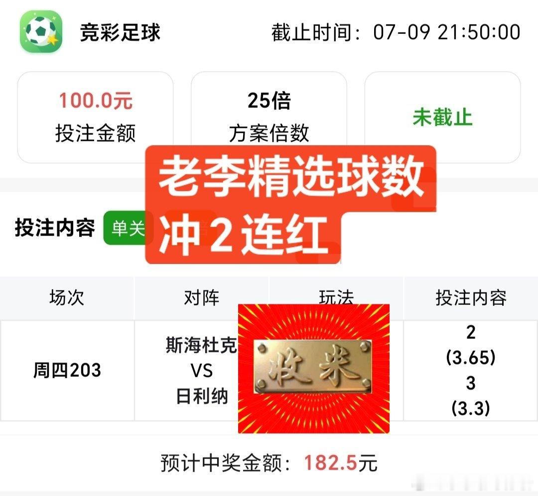 进球数持续走红！兄弟们吃爽了！ 