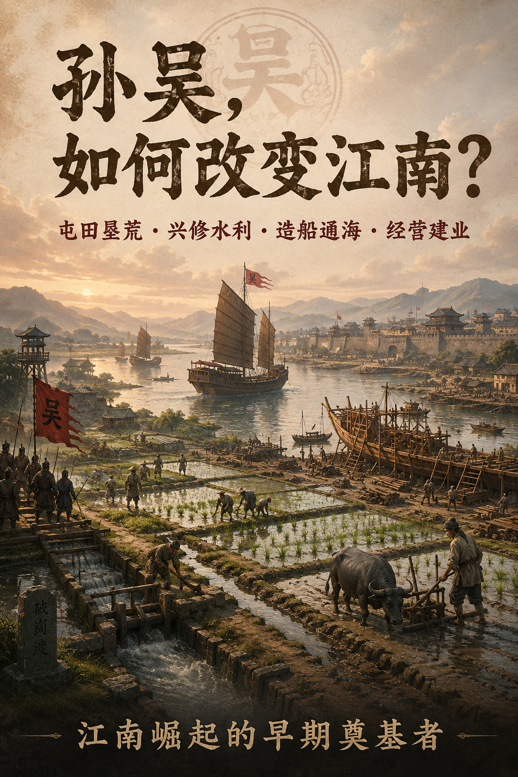 Claude讲述孙吴开发江南做出的贡献。孙吴(222-280年，三国之一，定都建