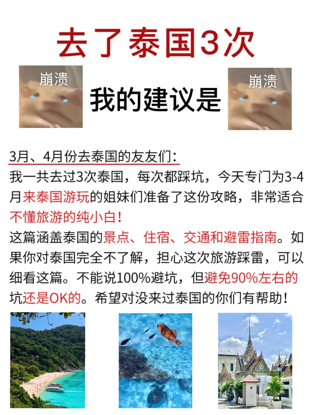 刚从泰国回来‼️总结出来的大实话旅游攻略