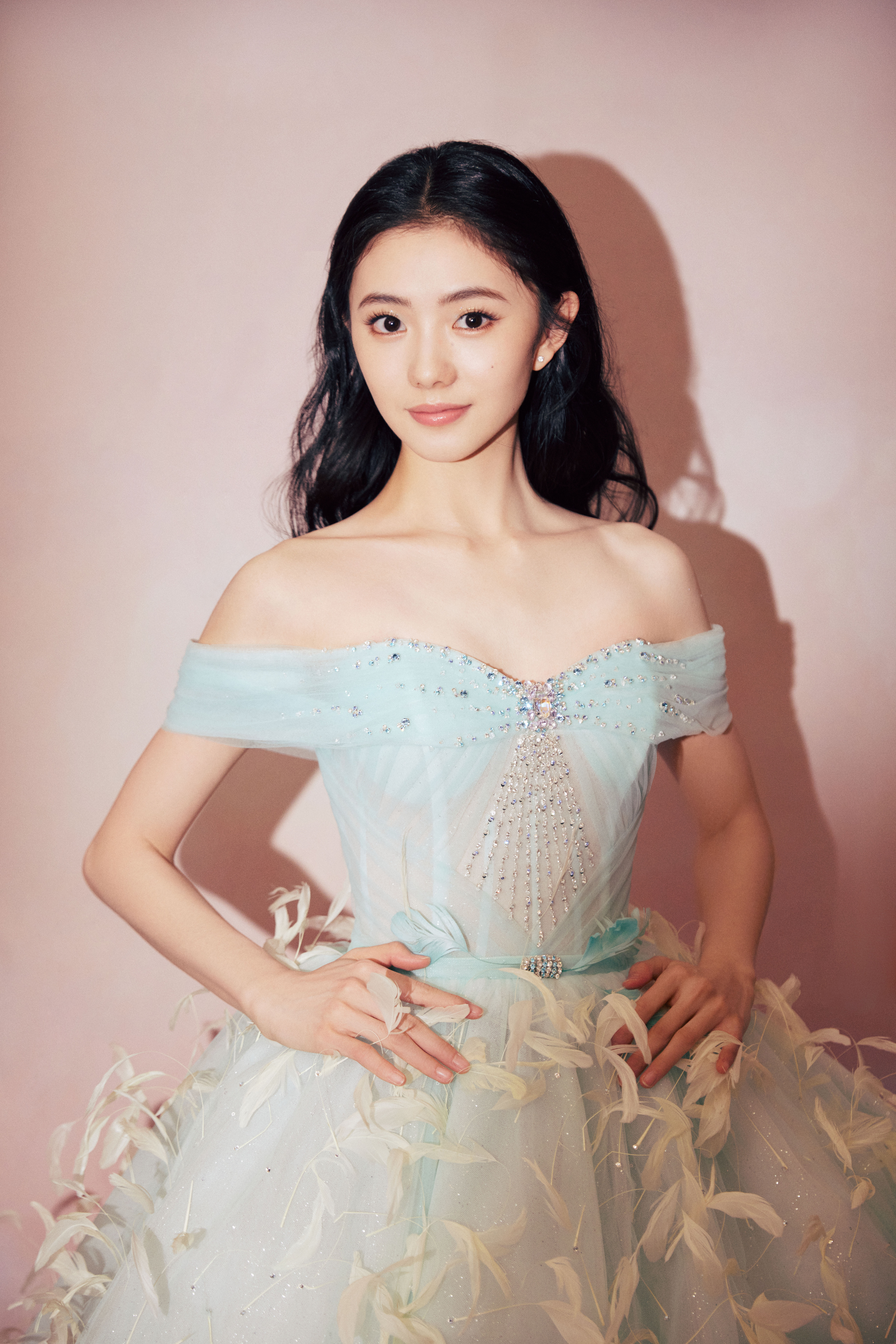 刘浩存，浪漫水蓝纱裙美图集 ​​​