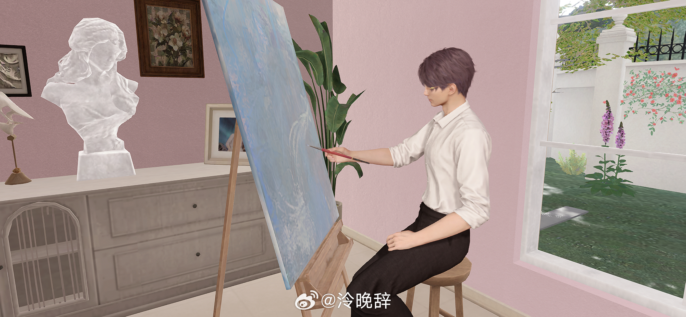 这一天除了画画就是泡澡 