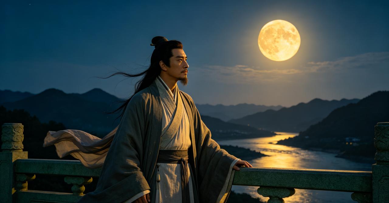 上联：诗书满腹笔墨香，邀请下联望月盈怀山河阔