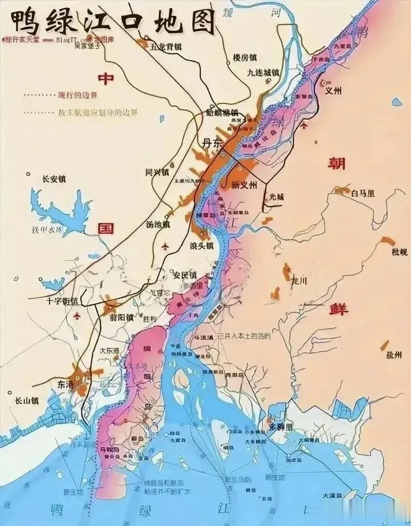 鸭绿江口地形图