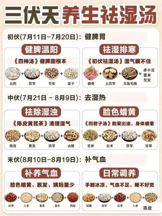 三伏天即将来临，想要在这个湿气重的季节里保持身体健康吗？别担心，一张图教你轻松祛