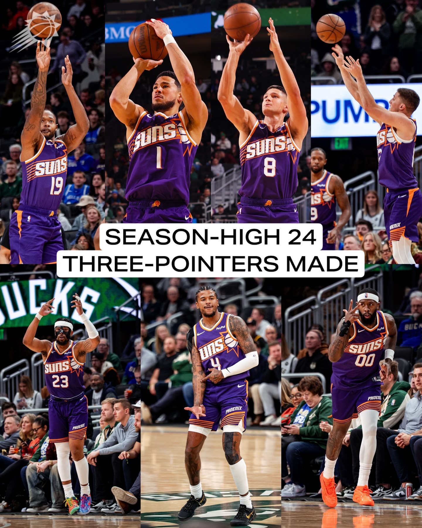 24记三分 创赛季新高‼️ 菲尼克斯太阳 ｜旭日东升 ｜太阳vs雄鹿