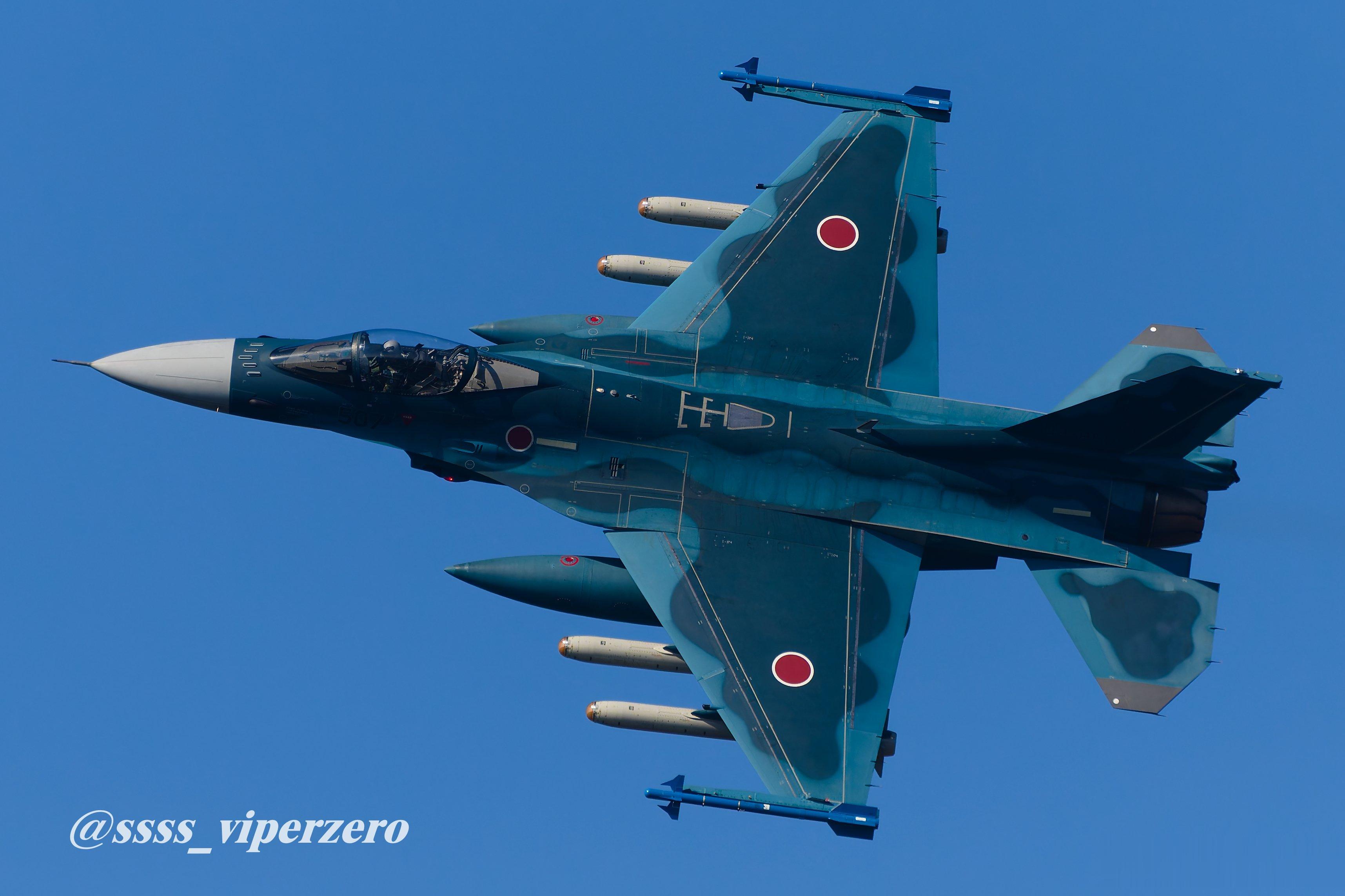百里的F-2挂ASM-2训练弹还五颜六色的#航空[超话]##武器装备[超话]# 