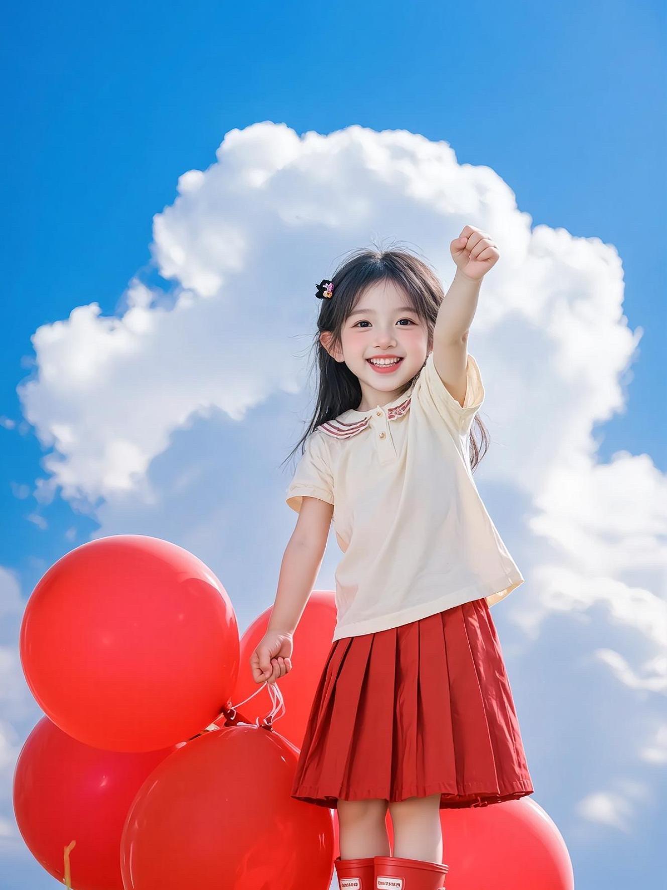 应我粉丝姐妹要求出期儿童AI写真#蓝天童趣写真   