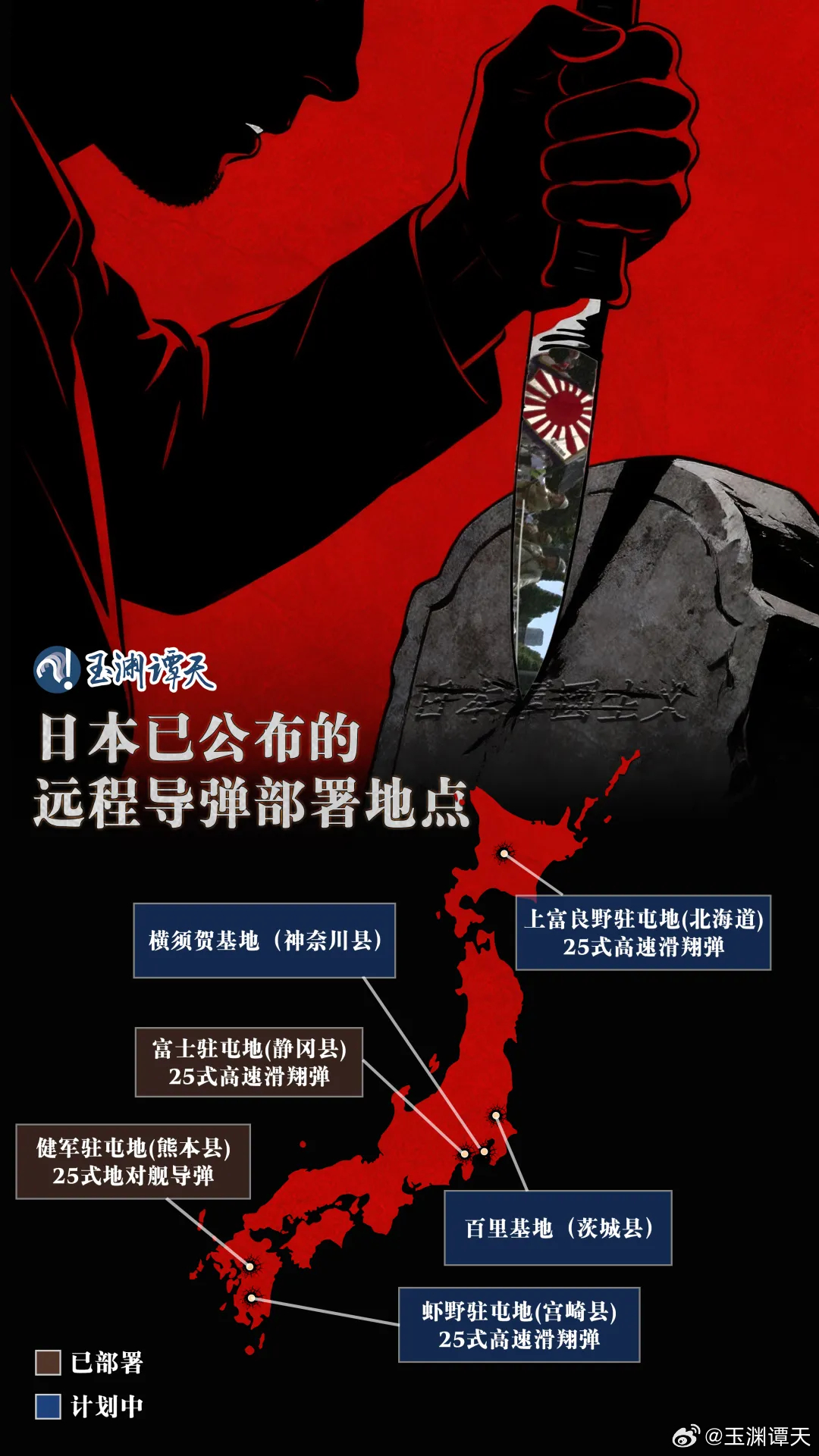 善良的人们，要警惕啊！【揭秘日本为何提前部署远程导弹 】一图看清日本远程导弹部署