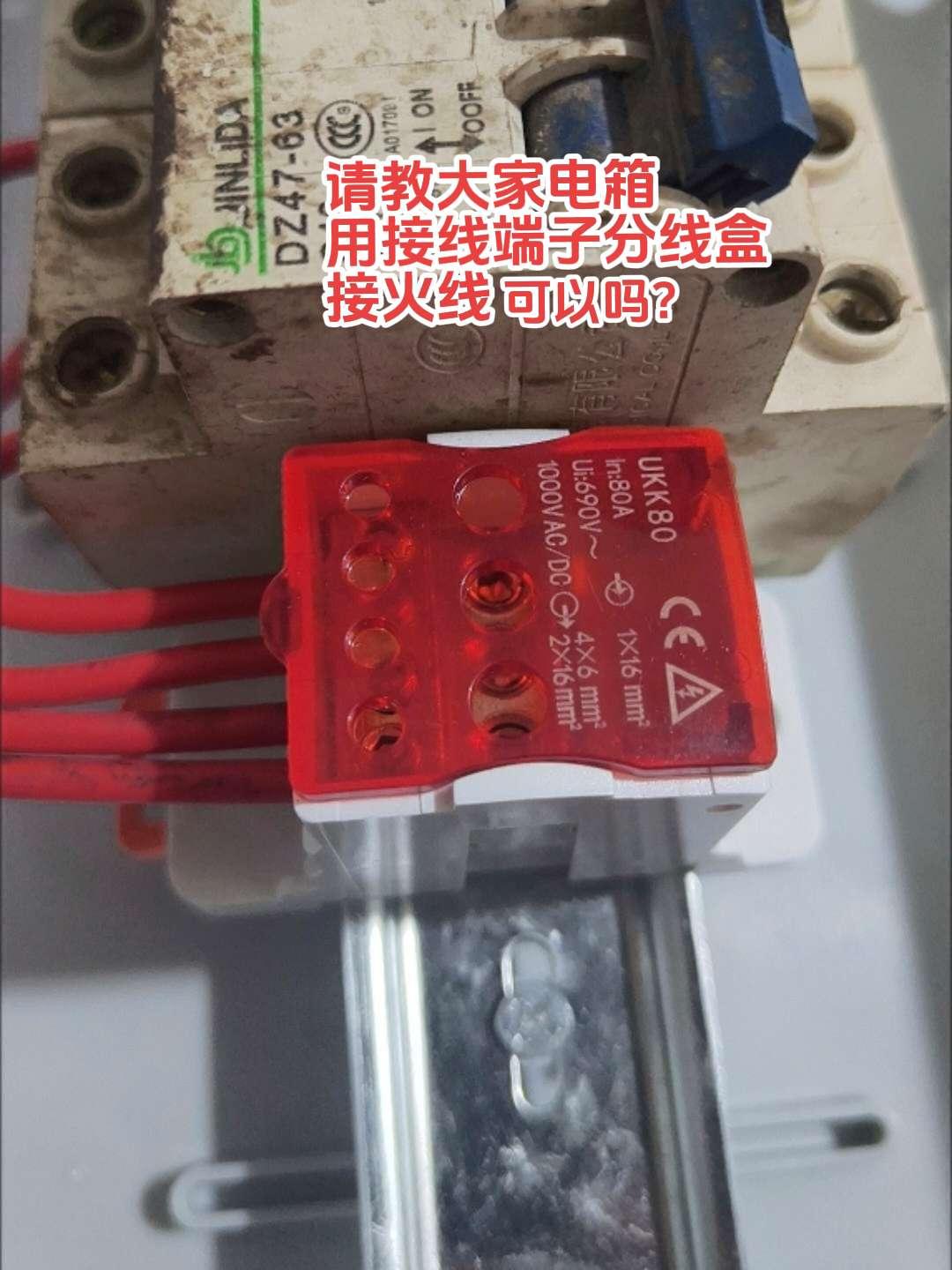 请教大家，强电箱里用导轨式接线端子分线盒接火线，电工师傅们，你们有没有用过安全不