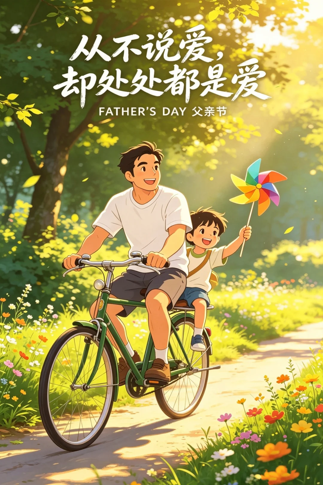 今日父亲节祝福图片海报壁纸
