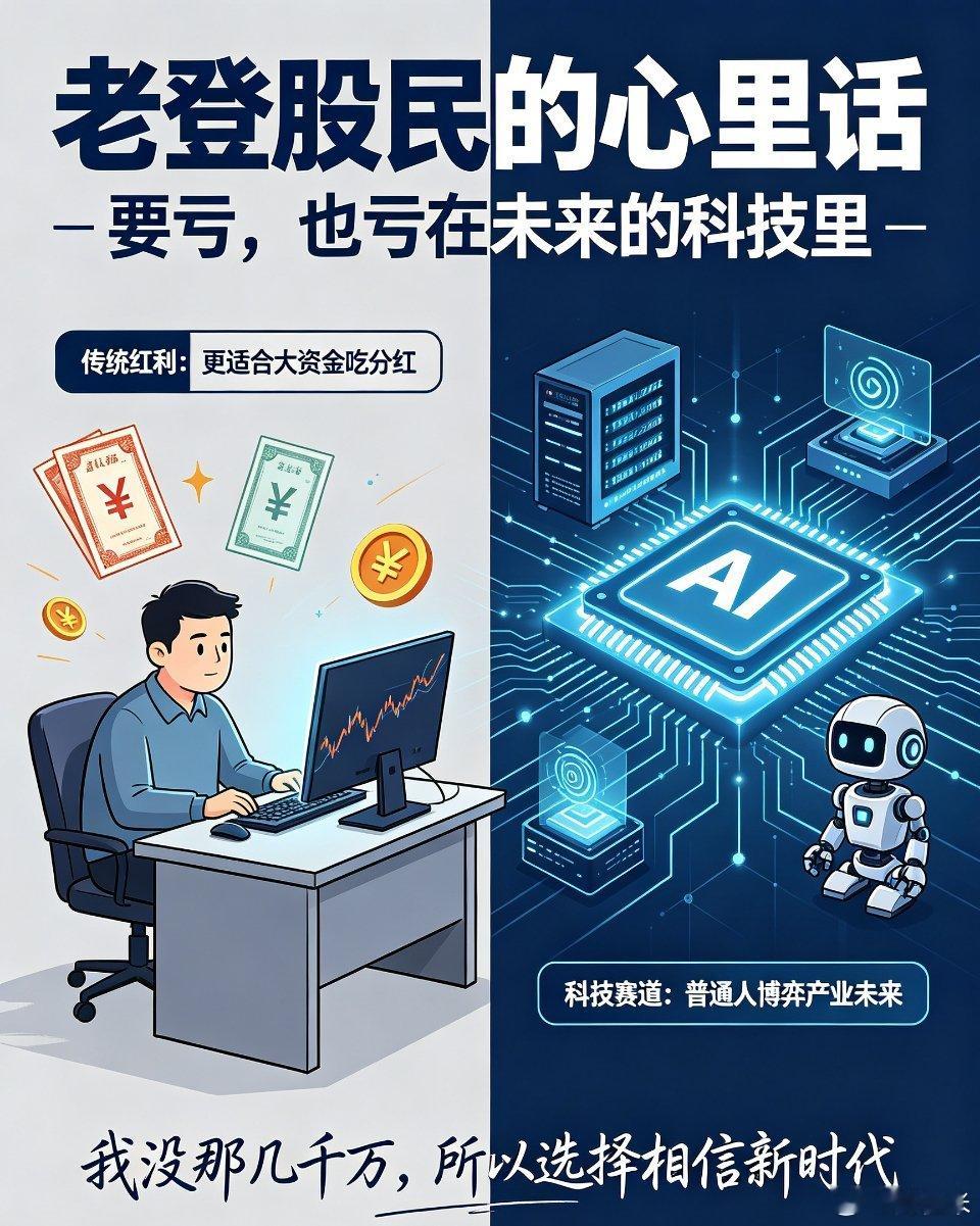 作为普通散户老登心里门儿清，自己不管拿啥票都容易亏，索性干脆不碰传统红利老股。就