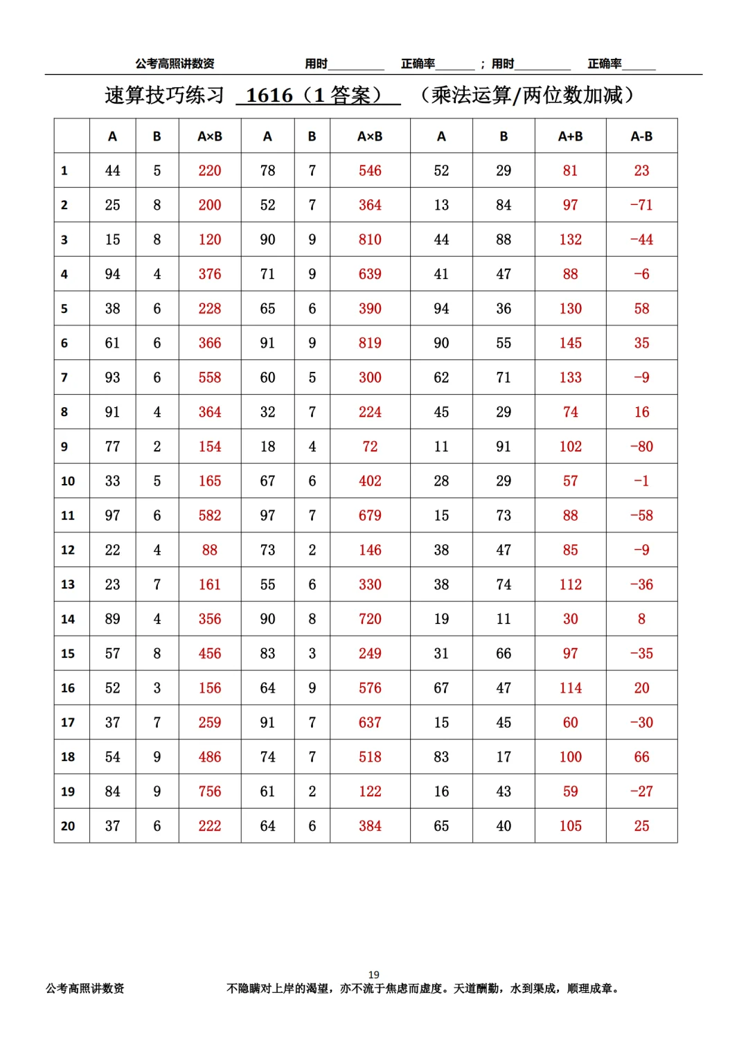 资料分析速算练习1616