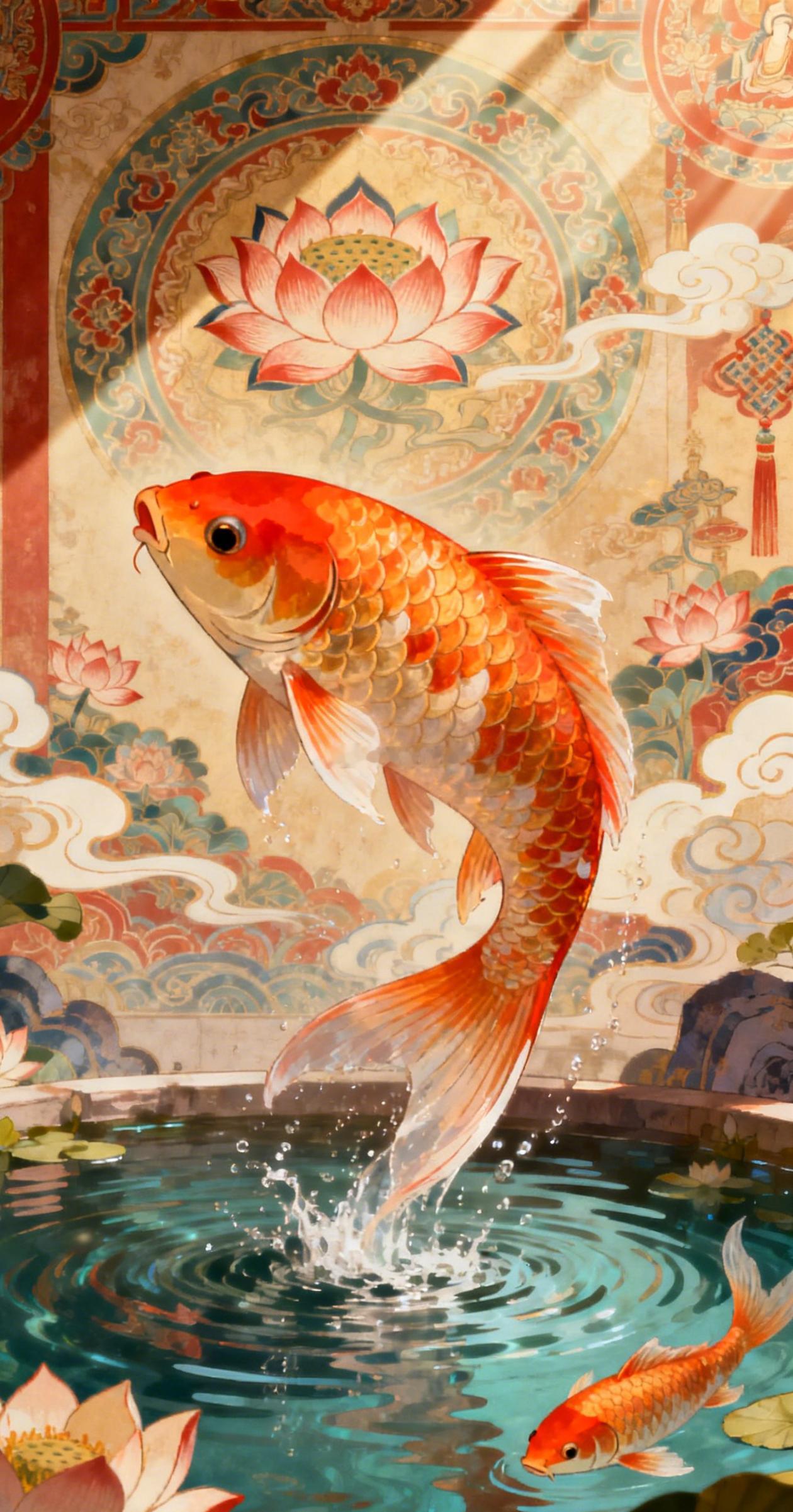 一方鱼池静水深流，不动声色间锦鲤自现。这份沉稳，留一份给正等待时机、暂未显露锋芒