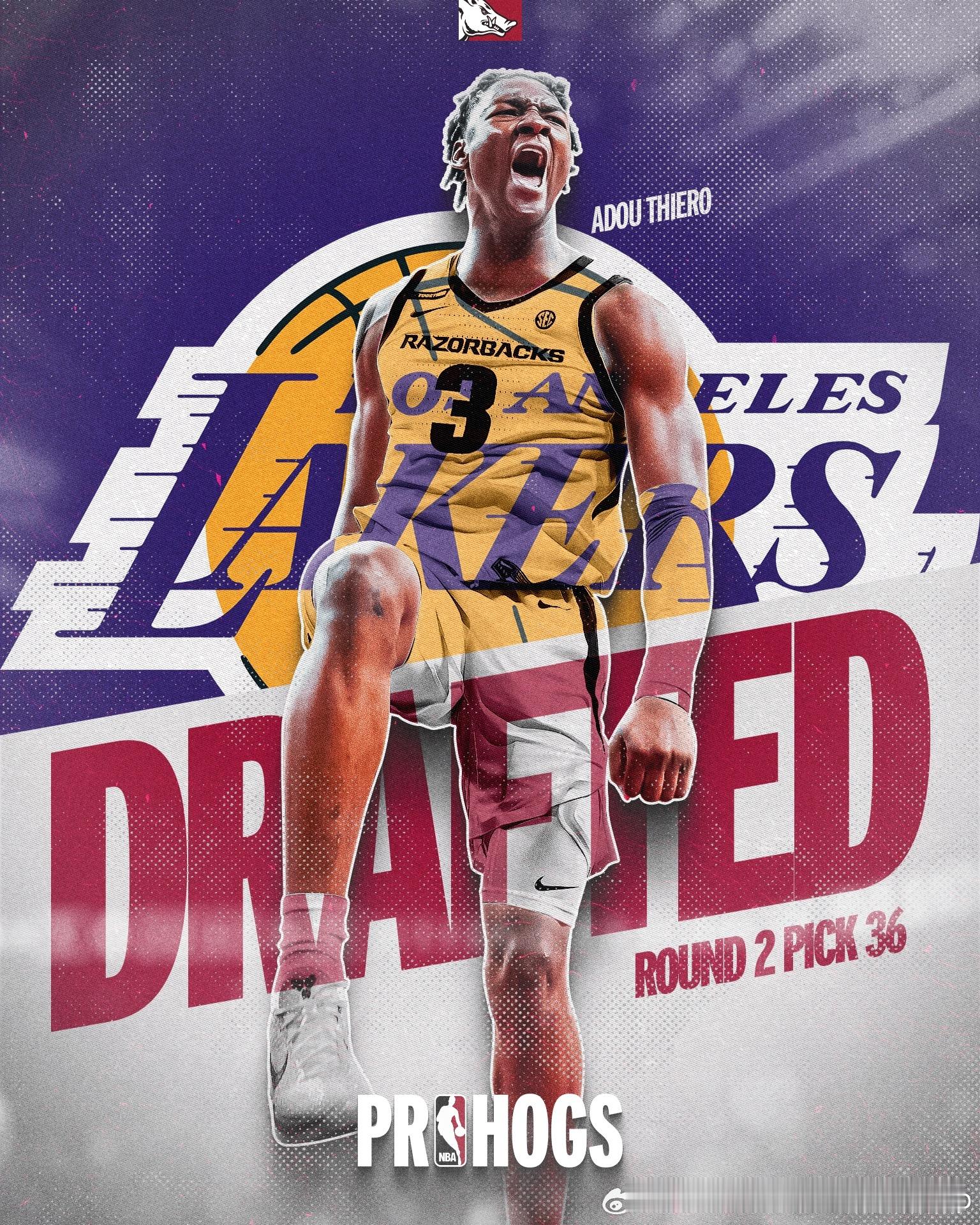好签！Adou Thiero去了湖人nba选秀大会NBA[超话] ​​​