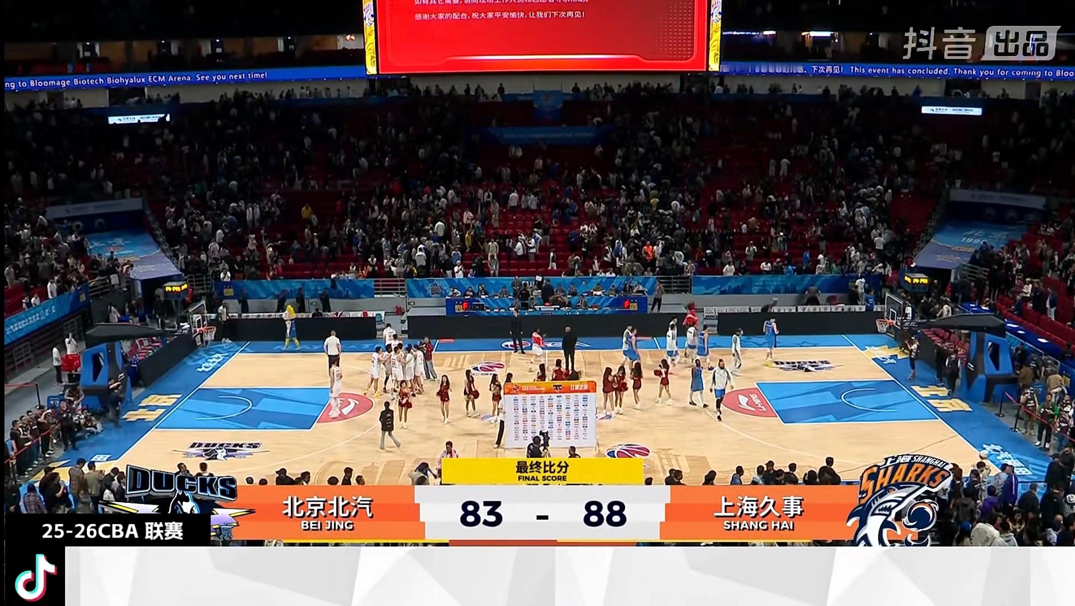 有惊无险，好在最后杰曼三分不中，上海客场最后稳住了，没被北京逆转！本场上海这边白