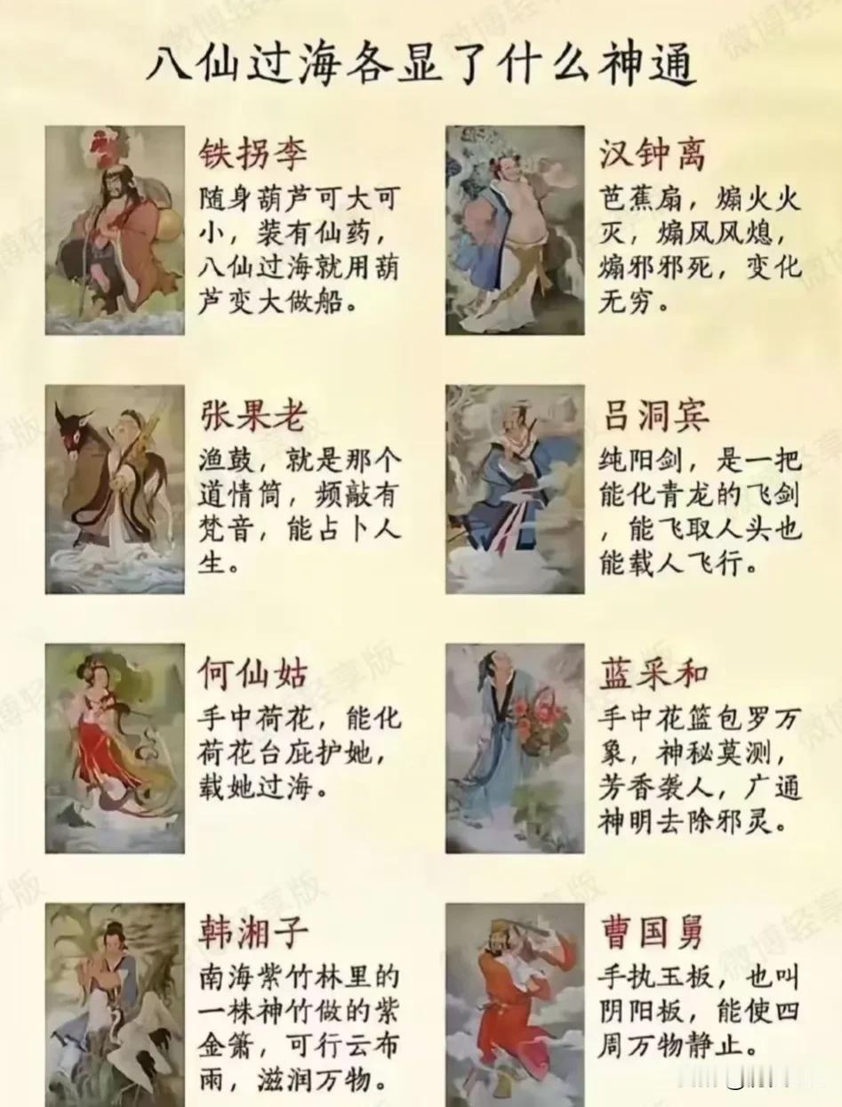 八仙过海各显了什么神通？

