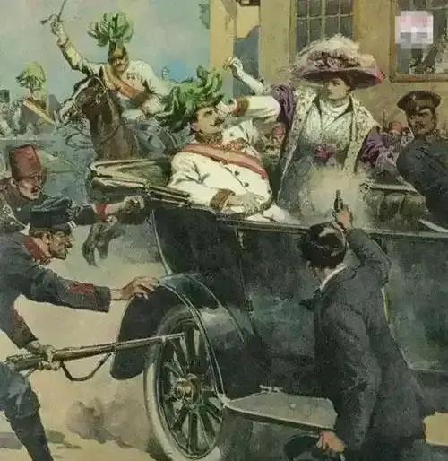 1914年6月28日，一个晴朗的星期天，萨拉热窝的街道上挤满了人。

奥匈帝国皇