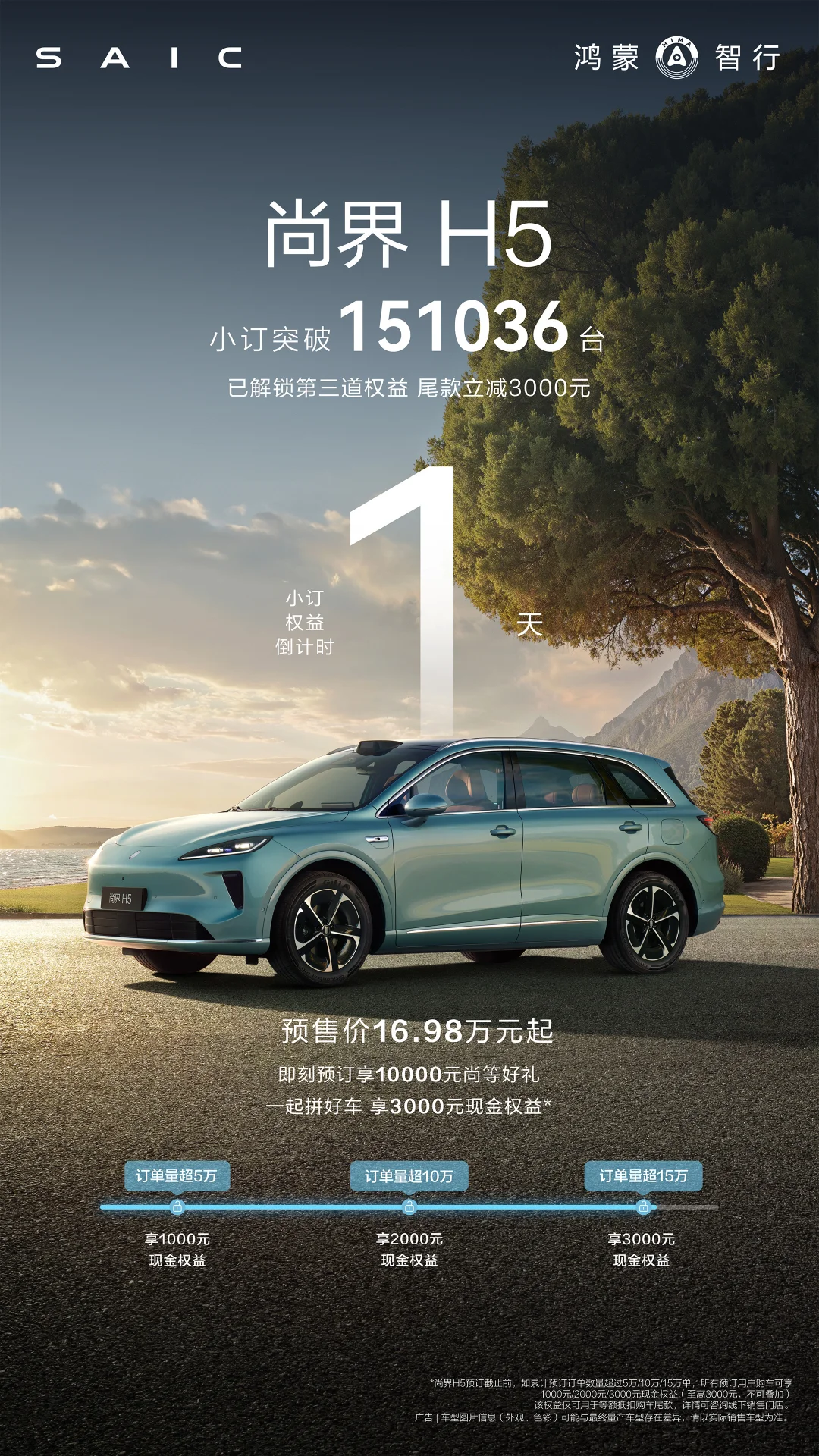 尚界H5小订破15万，选内饰颜色不用加钱了