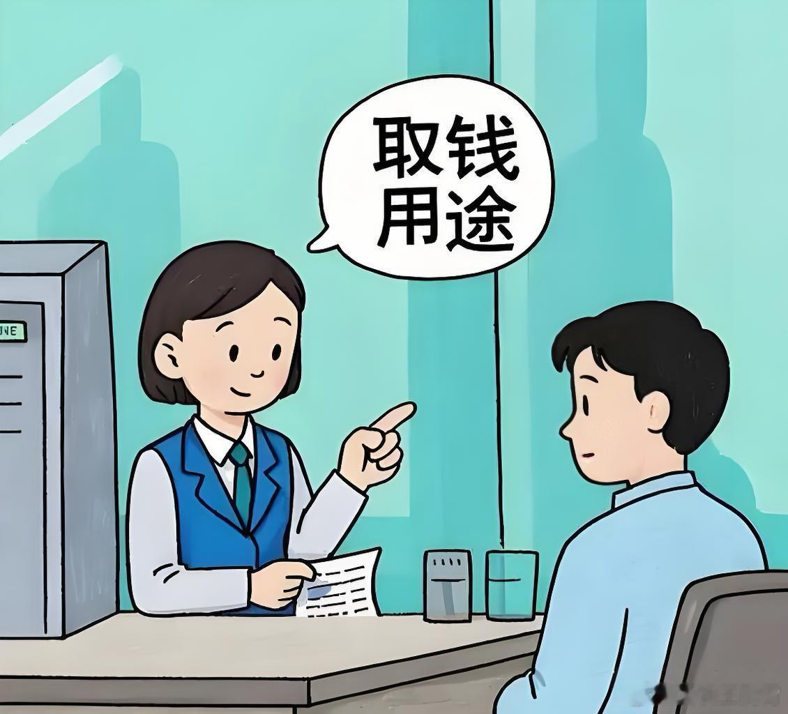 银行取钱不再一刀切式询问挺好，之后取钱不会一刀切的问所有人取钱干啥了，而是会根据