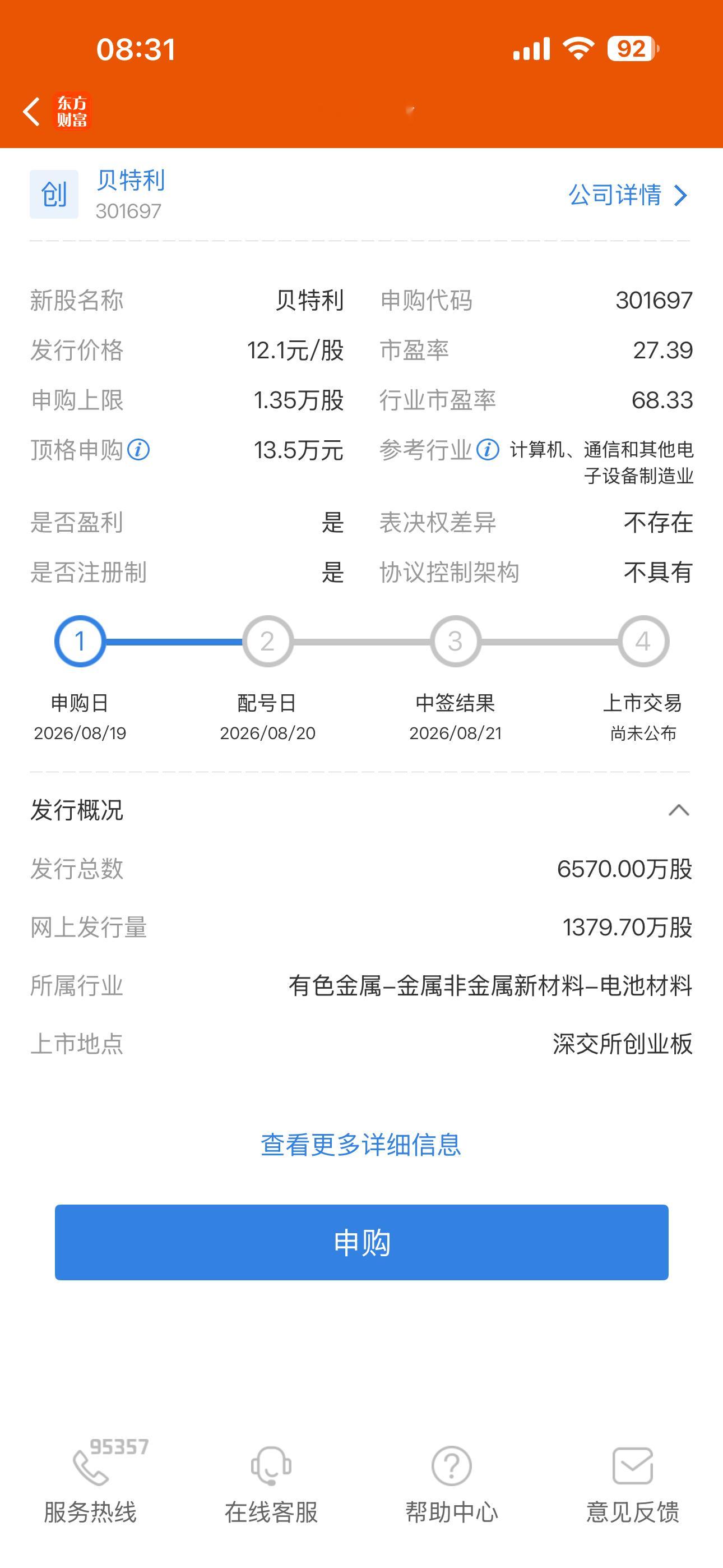 今日申购提醒 创：贝特利北证：金钛股份可转债：强达转债 