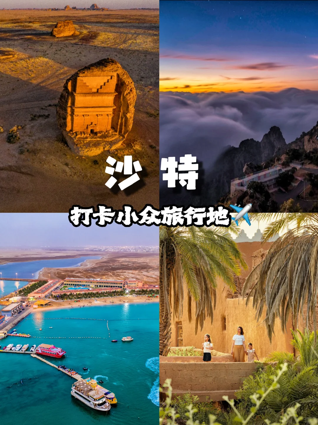 春节来沙特！中东小众旅行地，避开人潮享受冬日暖阳‼️ 文案内容： 沙特...