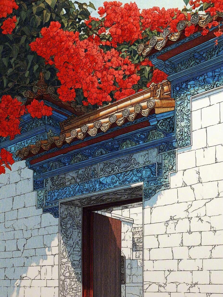 送你一朵小红花，开在你昨天新长的枝桠。 