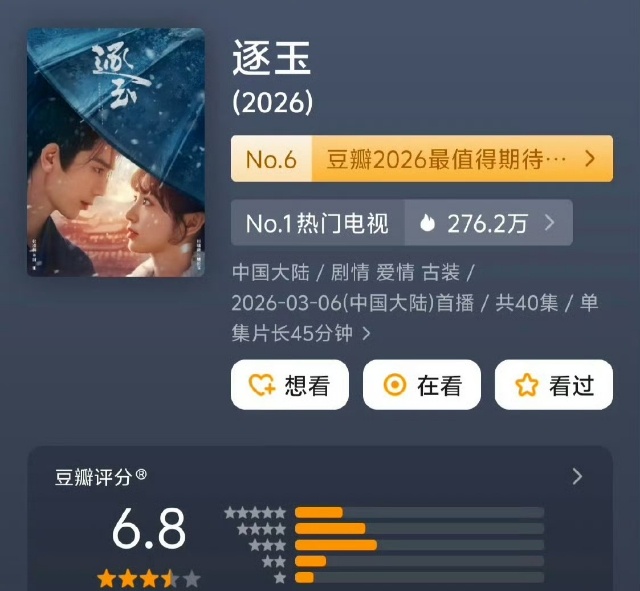 逐玉豆瓣6.8逐玉豆瓣开分6.8 