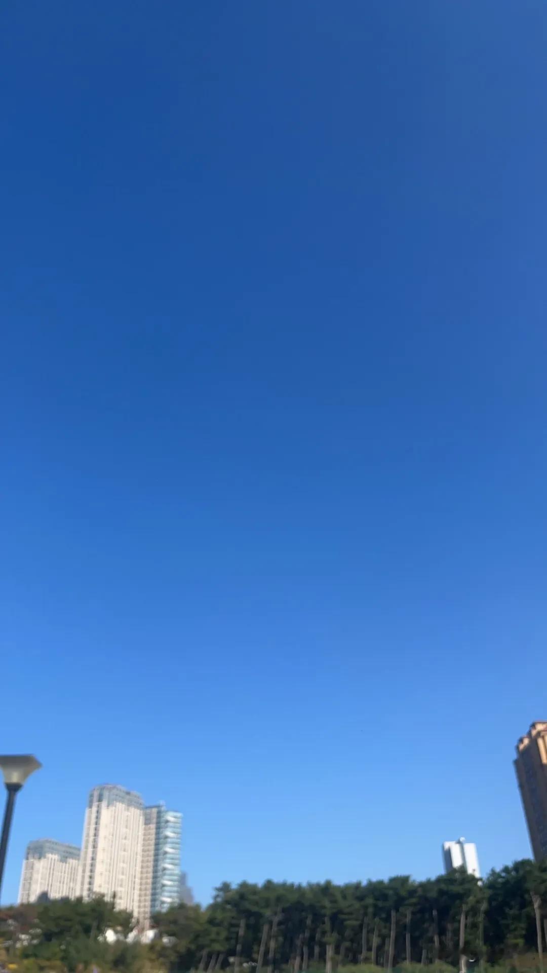 如果
不喜欢看单调的蓝天
那就加上多情的白云
看
十一月的威海蓝天
 #威海#