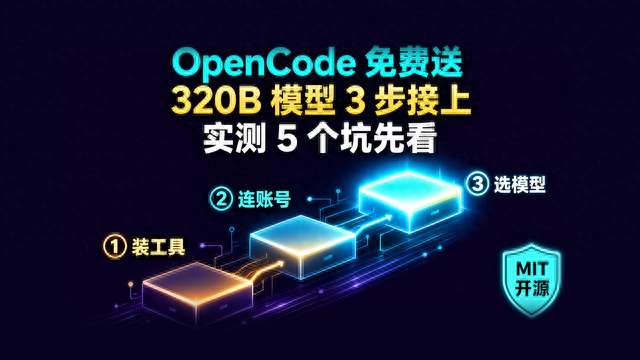 OpenCode 把 GLM 5.3 Flash 免费了：320B 多模态，3 步接上，实测 5 个