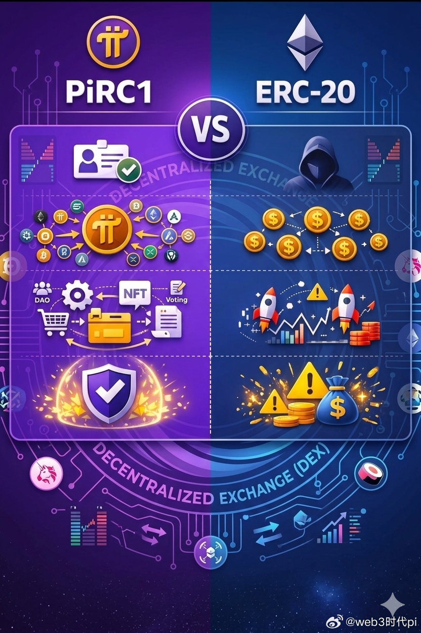PiRC1 和 ERC20之间的区别PiRC1 与 ERC20 的不同之处是：?
