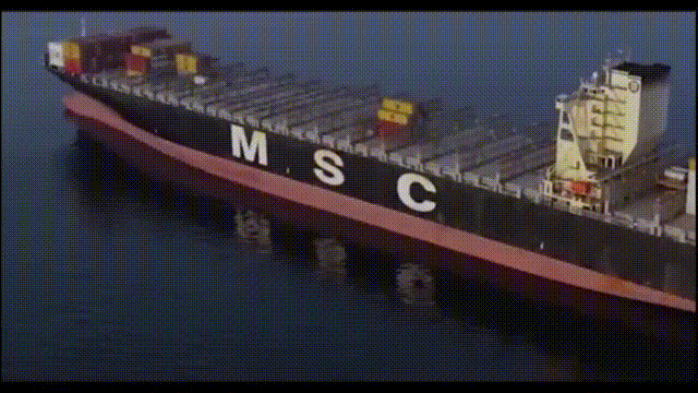 4月23日，伊朗革命卫队发布了一段画面，显示两艘船只，MSC-FRANCESCA